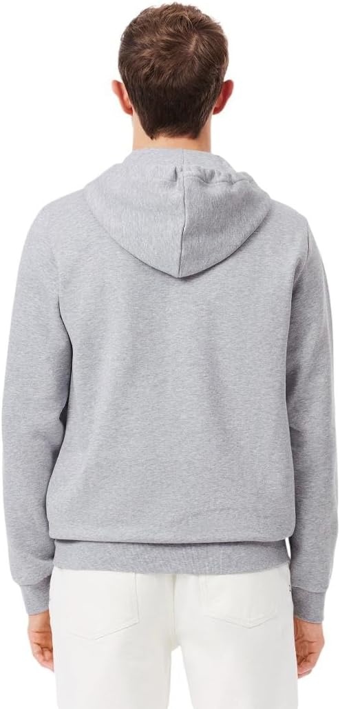image:imageLacoste Mens ZipUp Fleece HoodieSilver Chine