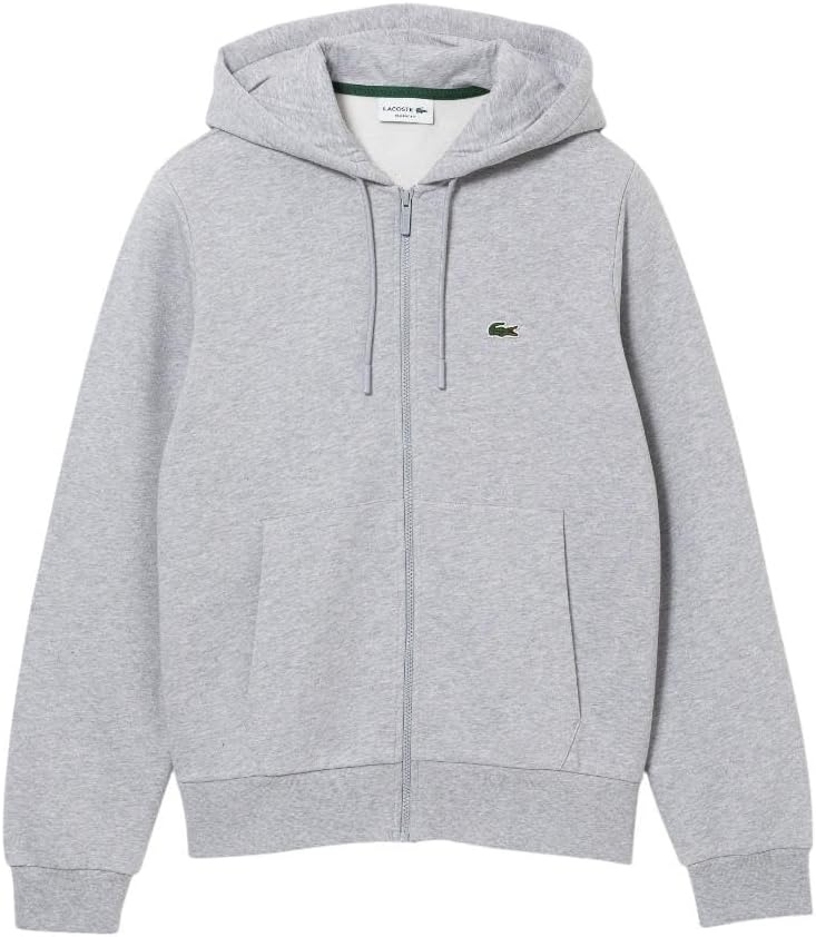 image:imageLacoste Mens ZipUp Fleece HoodieSilver Chine