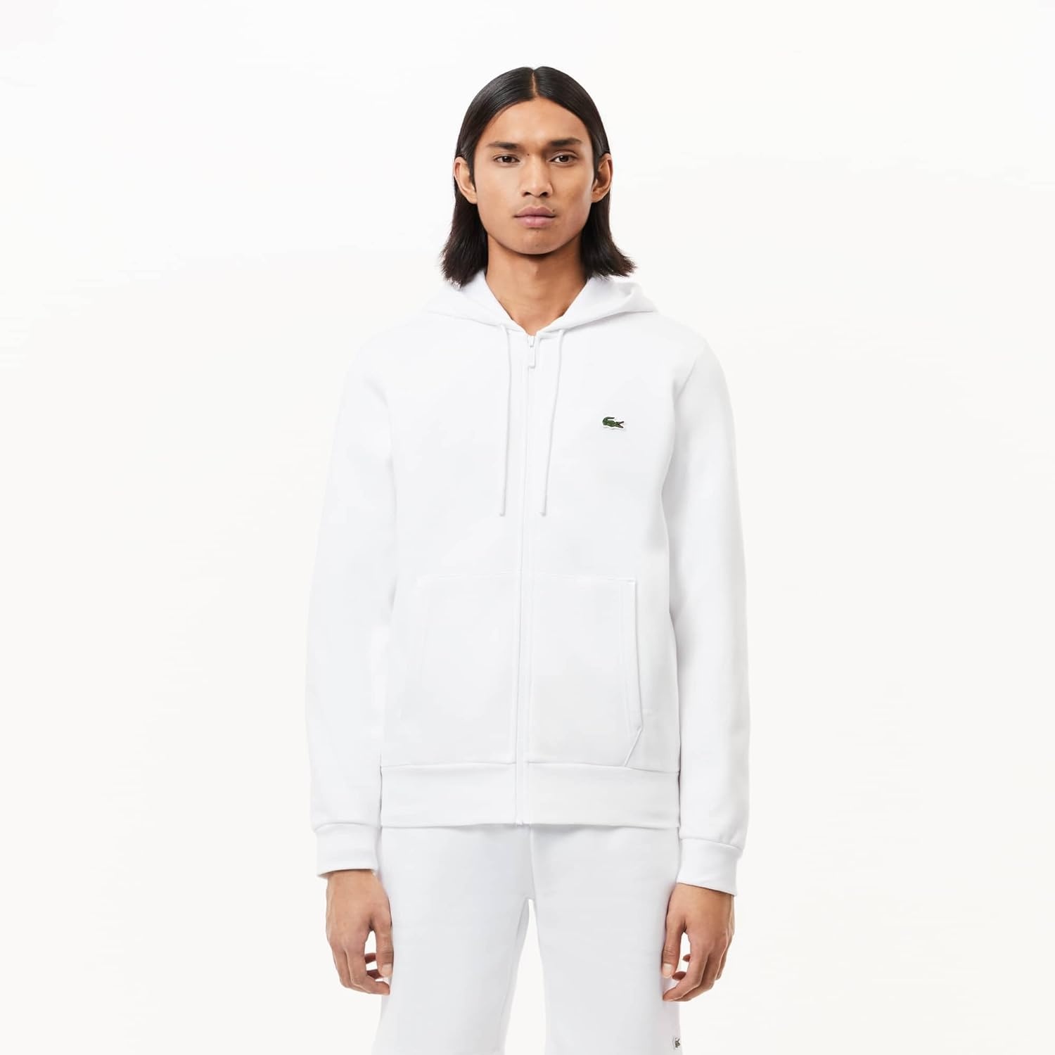 image:imageLacoste Mens ZipUp Fleece HoodieWhite