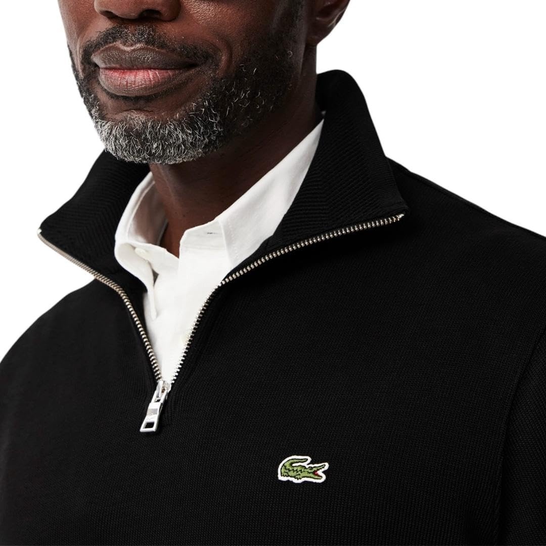 image:imageLacoste Mens ZipUp High Neck Interlock SweatshirtBlack