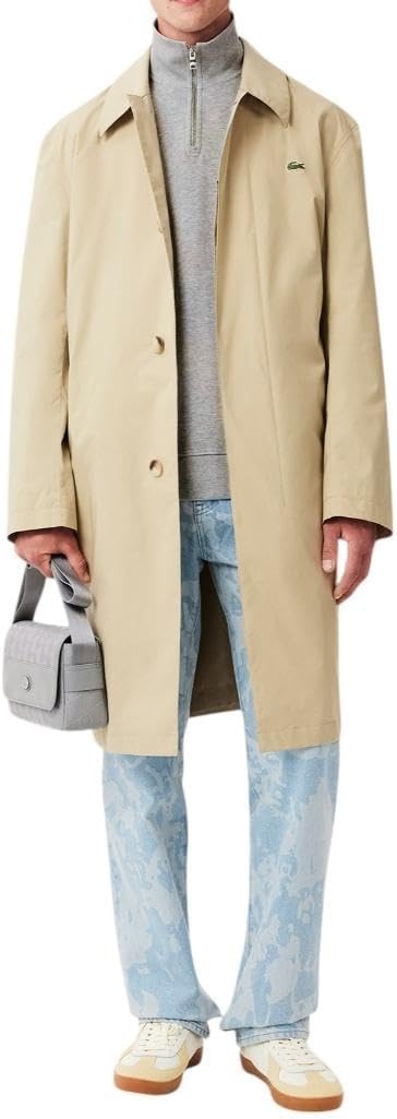 image:imageLacoste Mens ZipUp High Neck Interlock SweatshirtSilver Chine