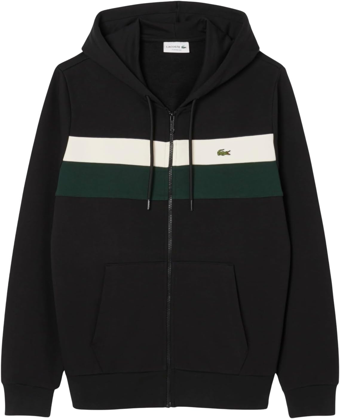 image:imageLacoste Mens Zipped Colorblock HoodieBlackLaplandSinople