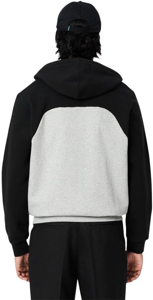 image:imageLacoste Mens Zipped Colorblock HoodieGray Black