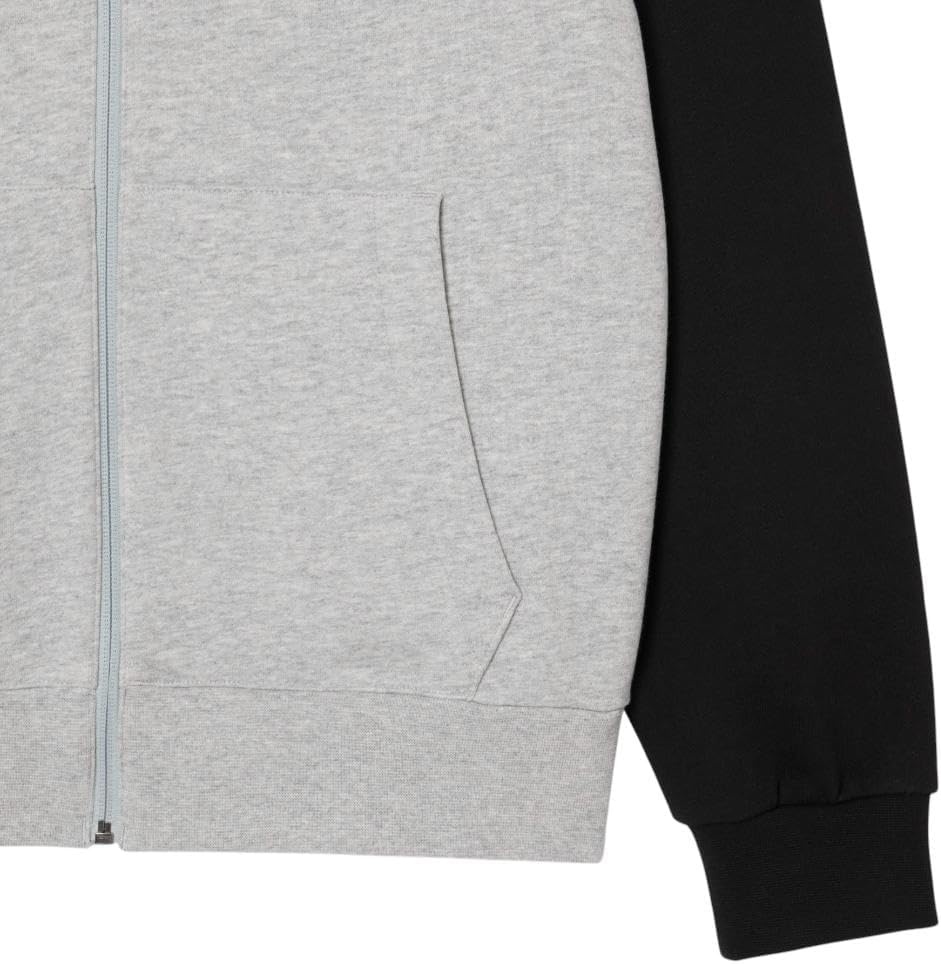 image:imageLacoste Mens Zipped Colorblock HoodieGray Black