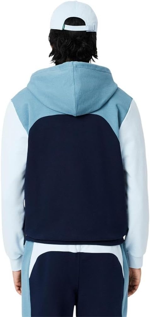 image:imageLacoste Mens Zipped Colorblock HoodieNavy Blue Dark Blue Light Blue