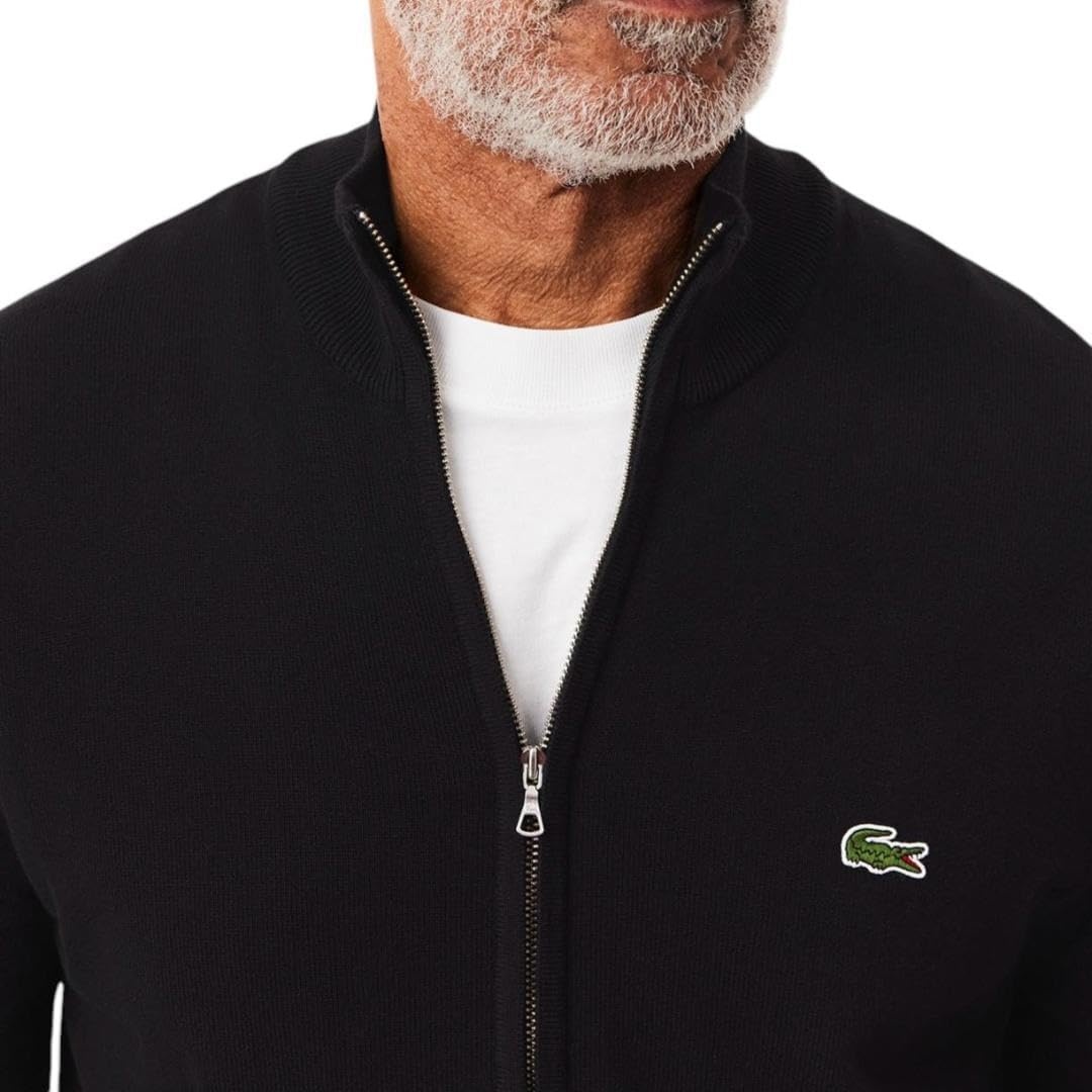 image:imageLacoste Mens Zipped High Neck Cotton SweaterBlack