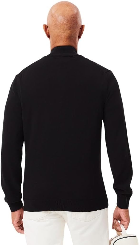 image:imageLacoste Mens Zipped High Neck Cotton SweaterBlack