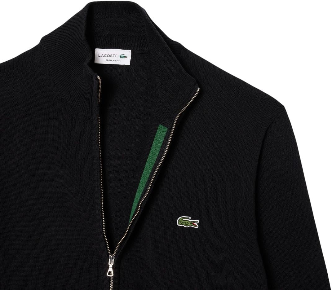 image:imageLacoste Mens Zipped High Neck Cotton SweaterBlack