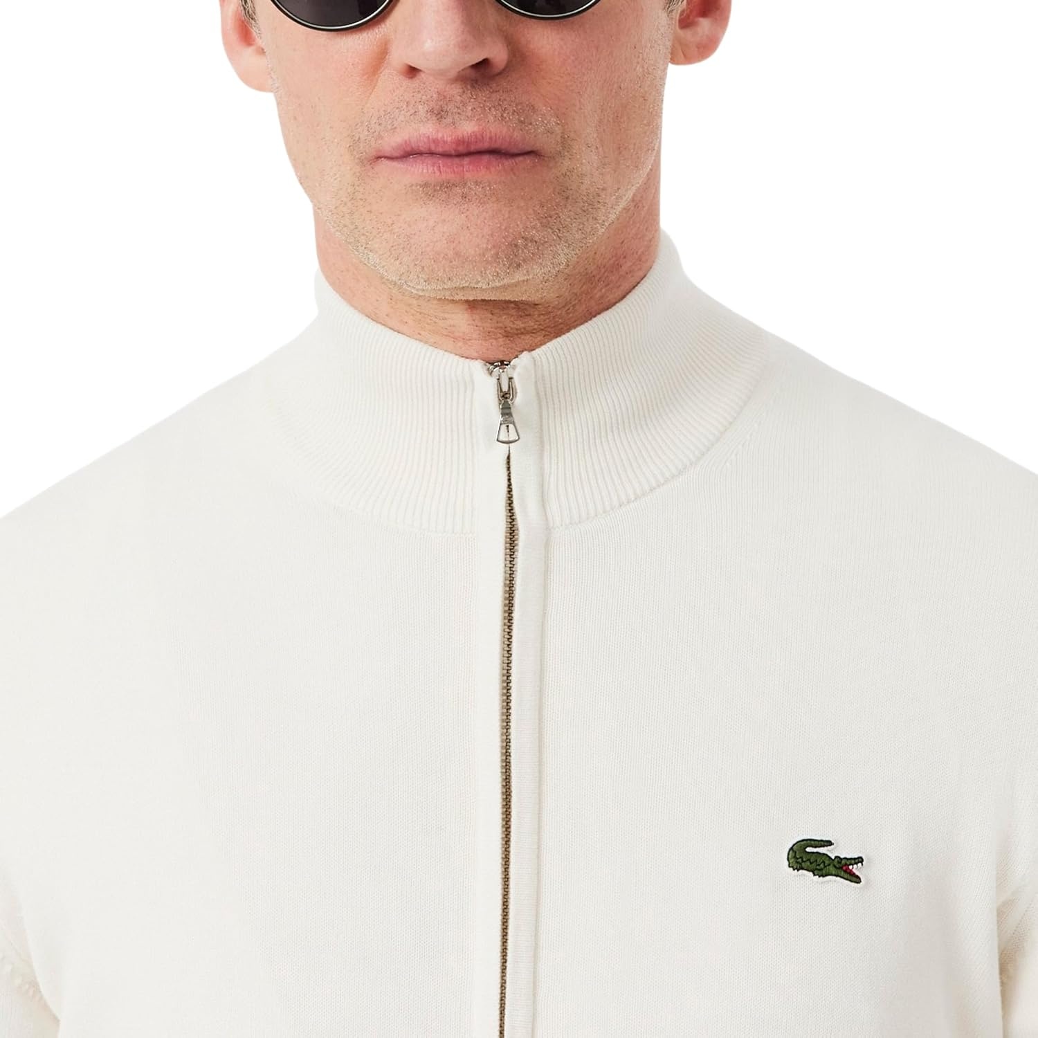 image:imageLacoste Mens Zipped High Neck Cotton SweaterFlour