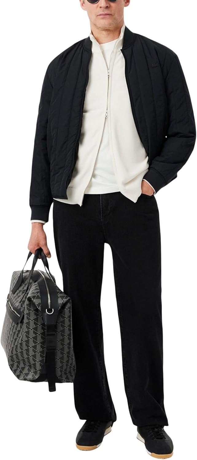 image:imageLacoste Mens Zipped High Neck Cotton SweaterFlour