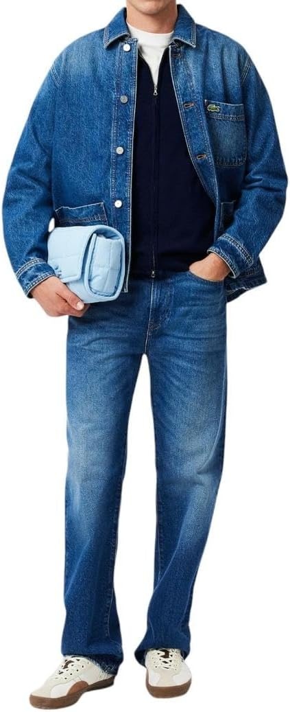 image:imageLacoste Mens Zipped High Neck Cotton SweaterNavy Blue