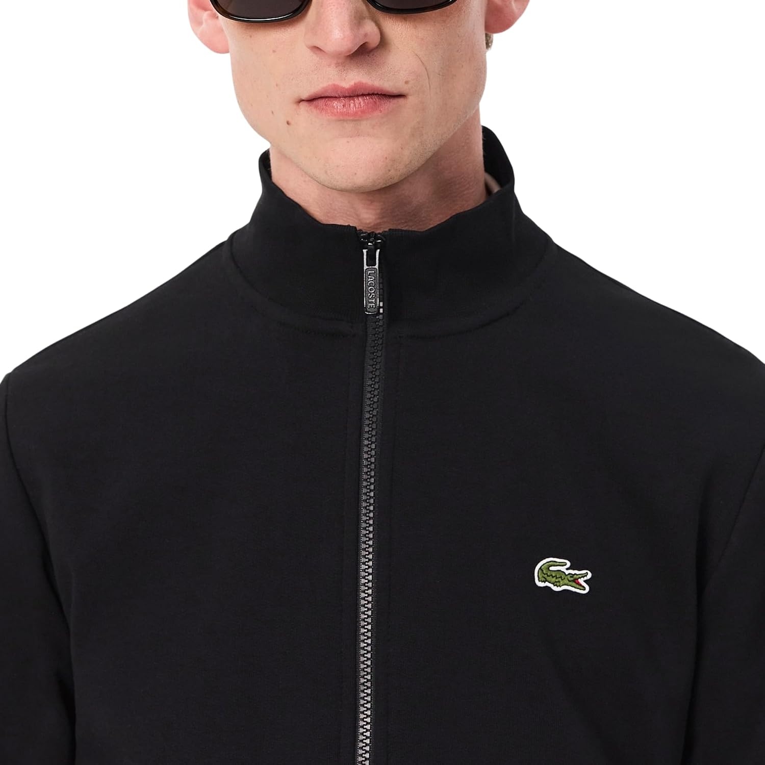 image:imageLacoste Mens Zipup High Neck Fleece SweatshirtBlack