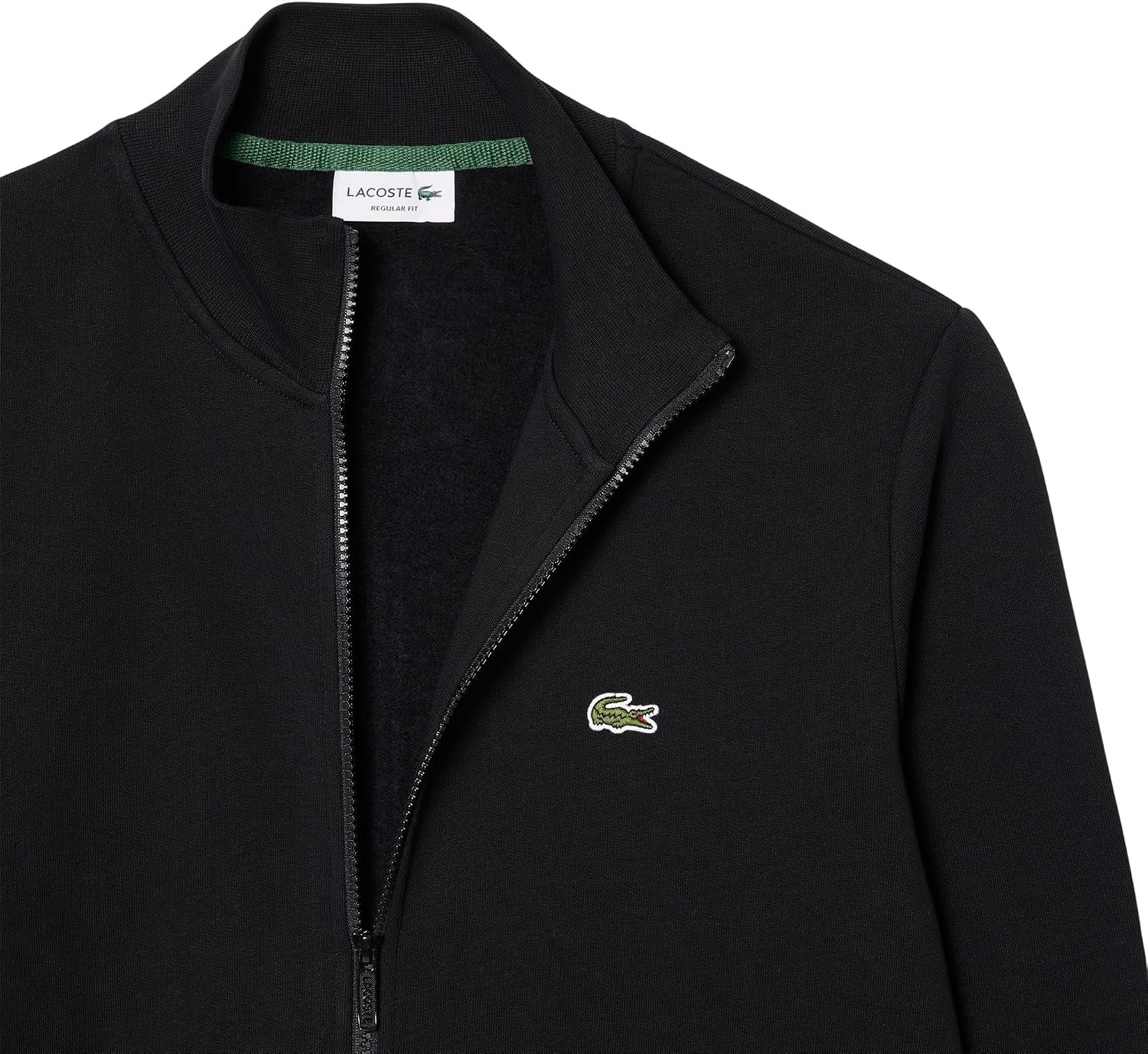 image:imageLacoste Mens Zipup High Neck Fleece SweatshirtBlack
