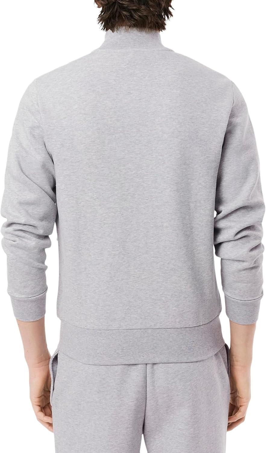 image:imageLacoste Mens Zipup High Neck Fleece SweatshirtSilver Chine
