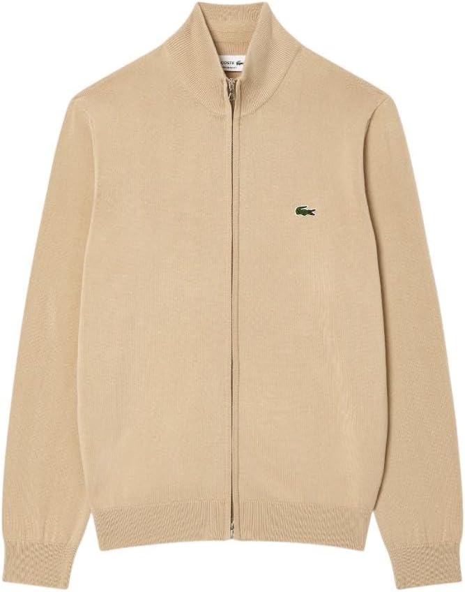 image:imageLacoste Mens Zipup HighNeck Cotton SweaterViennese