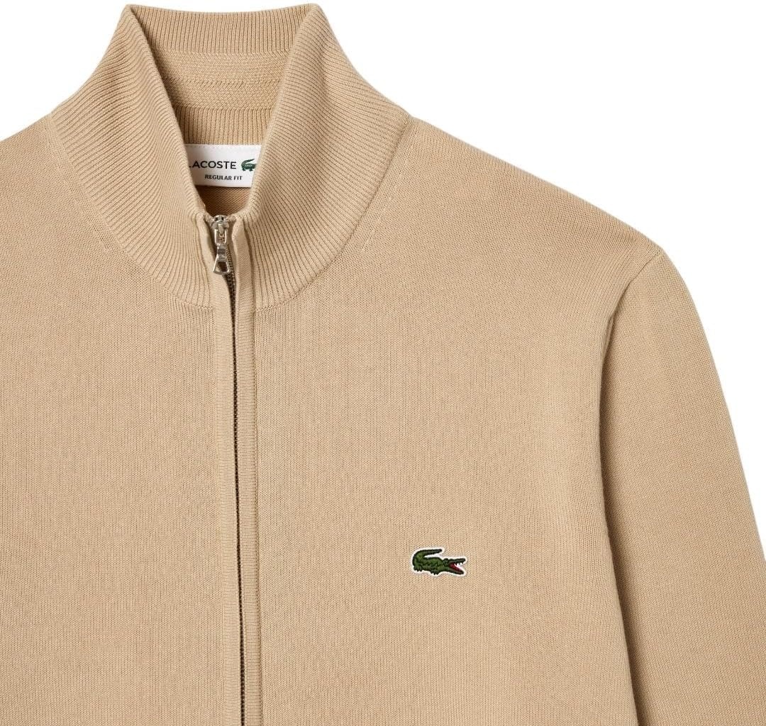image:imageLacoste Mens Zipup HighNeck Cotton SweaterViennese