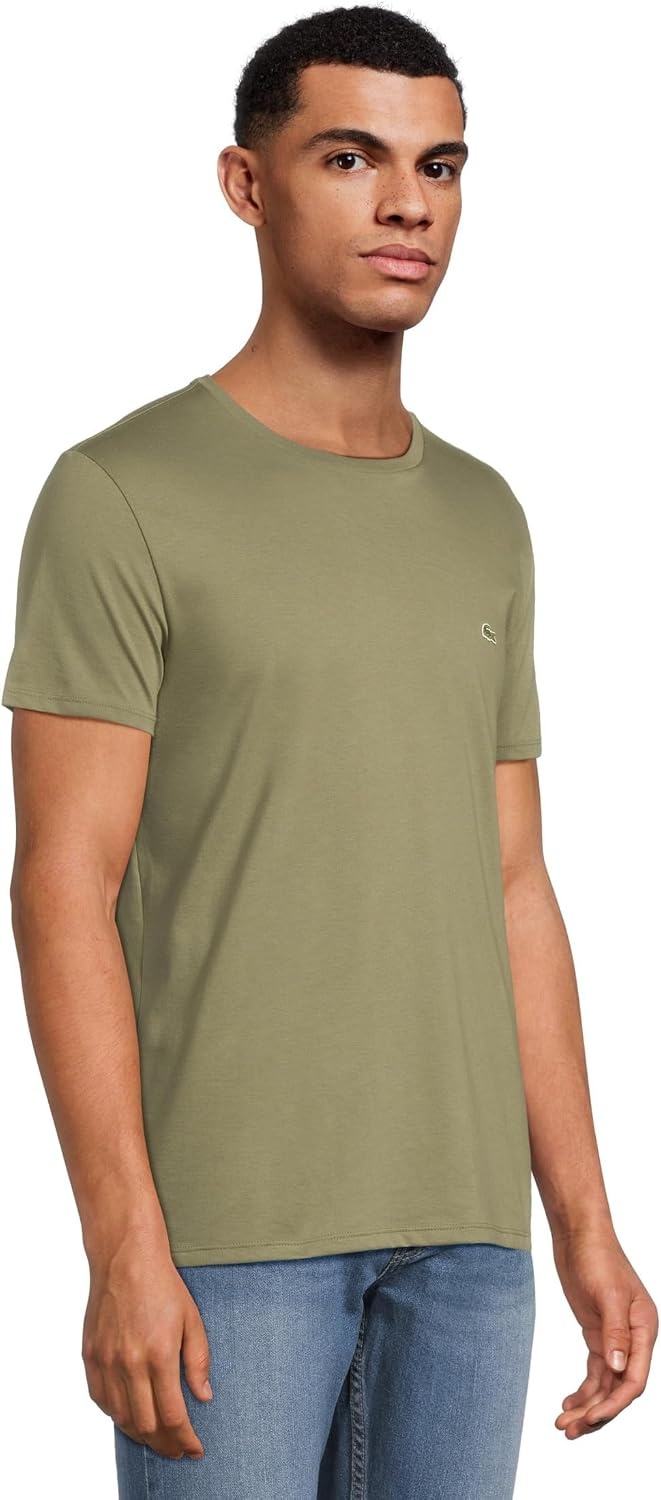 image:imageLacoste Monochrome Cotton Pima Jersey Crew Neck TShirtKhaki