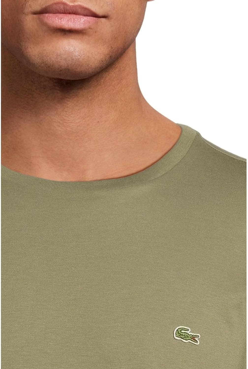 image:imageLacoste Monochrome Cotton Pima Jersey Crew Neck TShirtKhaki