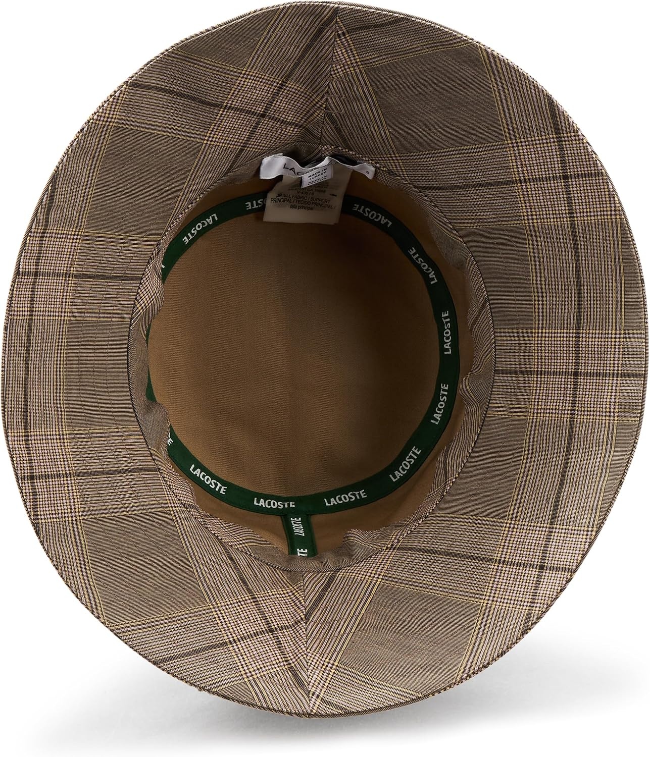 image:imageLacoste Plaid Cotton Poplin Bucket HatBeige Sesame Brown