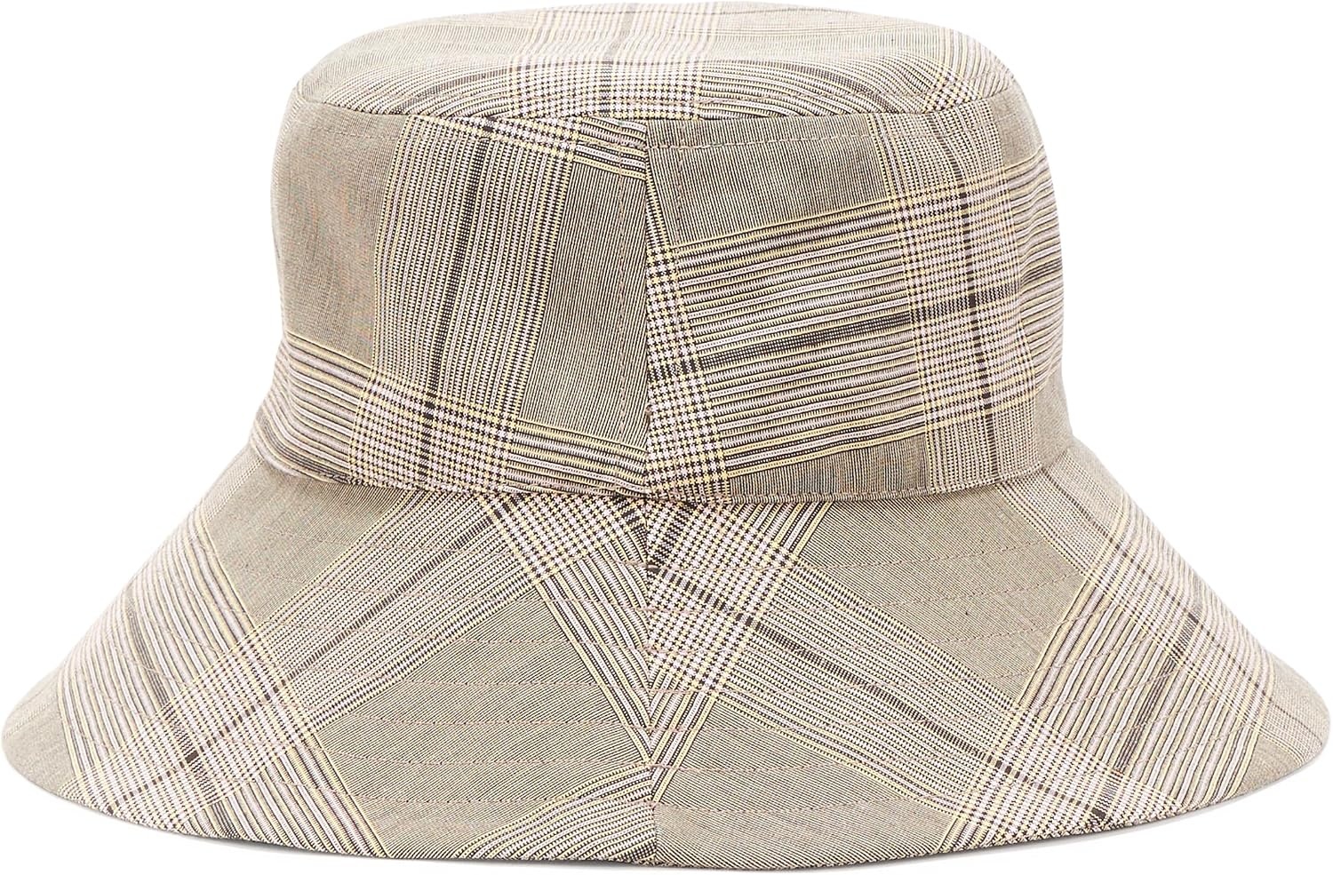 image:imageLacoste Plaid Cotton Poplin Bucket HatBeige Sesame Brown