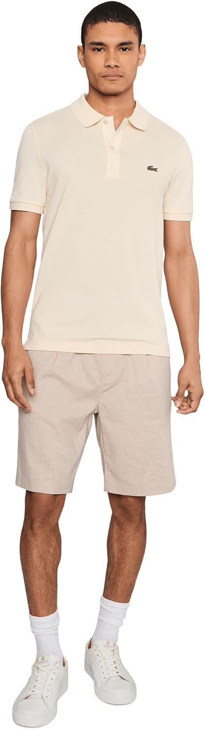 image:imageLacoste Short Sleeve Classic Fit Chine Pique Polo Shirt L1264 ShirtBeige
