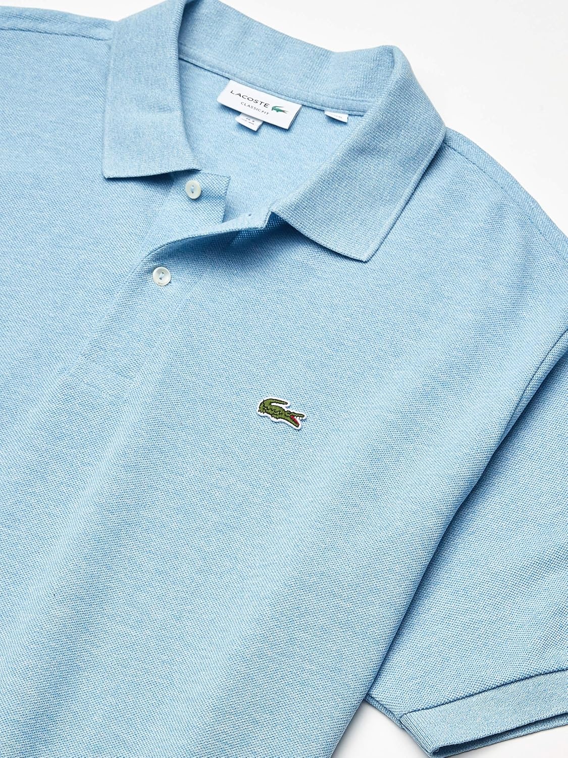 image:imageLacoste Short Sleeve Classic Fit Chine Pique Polo Shirt L1264 ShirtPennant Blue Chine