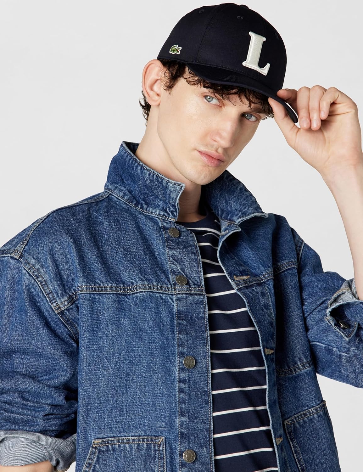 image:imageLacoste Unisex Adult L Embroidered Cotton Twill CapNavy Blue
