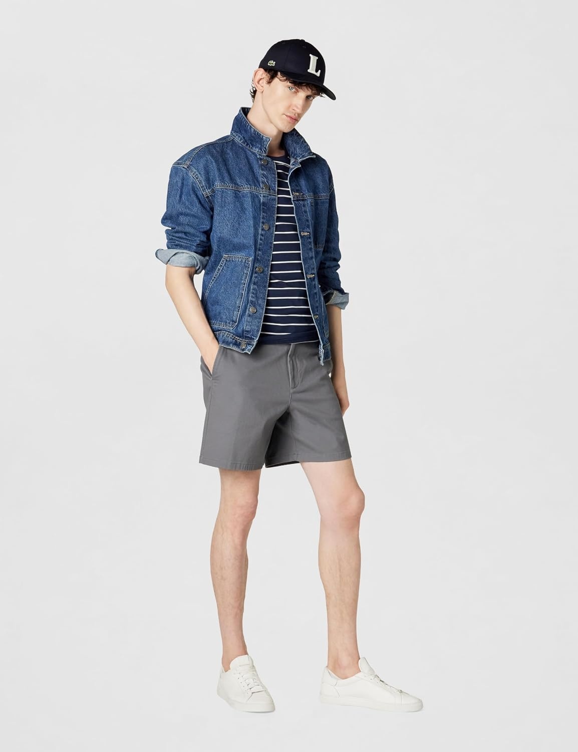 image:imageLacoste Unisex Adult L Embroidered Cotton Twill CapNavy Blue
