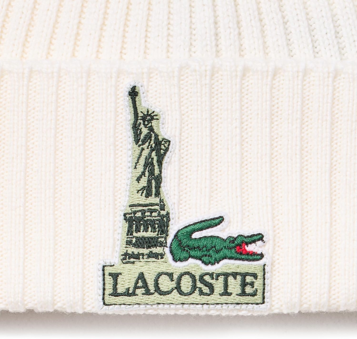 image:imageLacoste Unisex Adult New York Wool Badge BeanieWhite