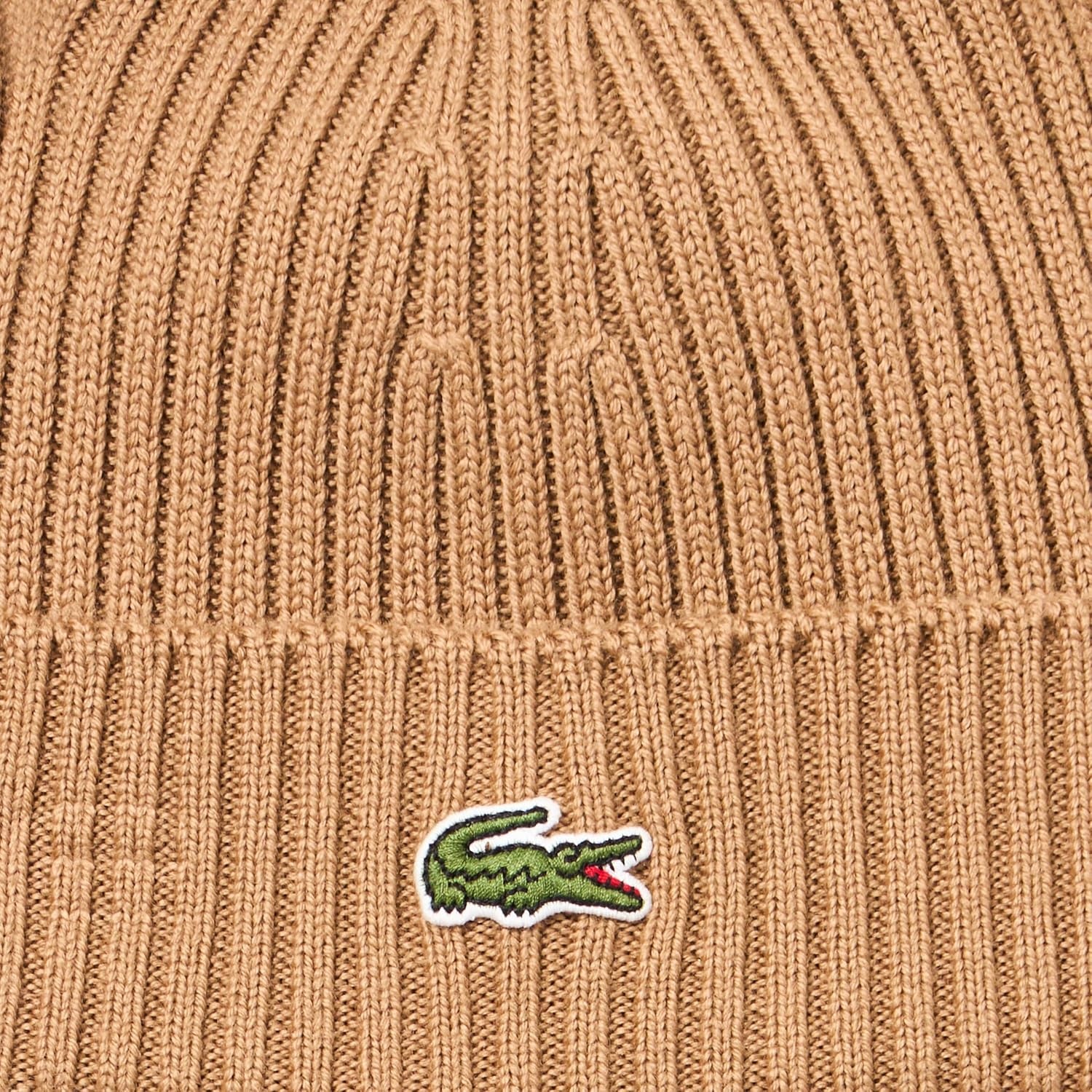 image:imageLacoste Unisex Adult Rib Knit Brushed Wool BeanieDate Brown