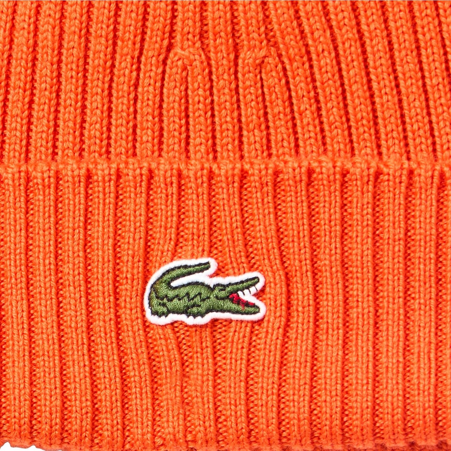 image:imageLacoste Unisex Adult Rib Knit Brushed Wool BeanieOrange