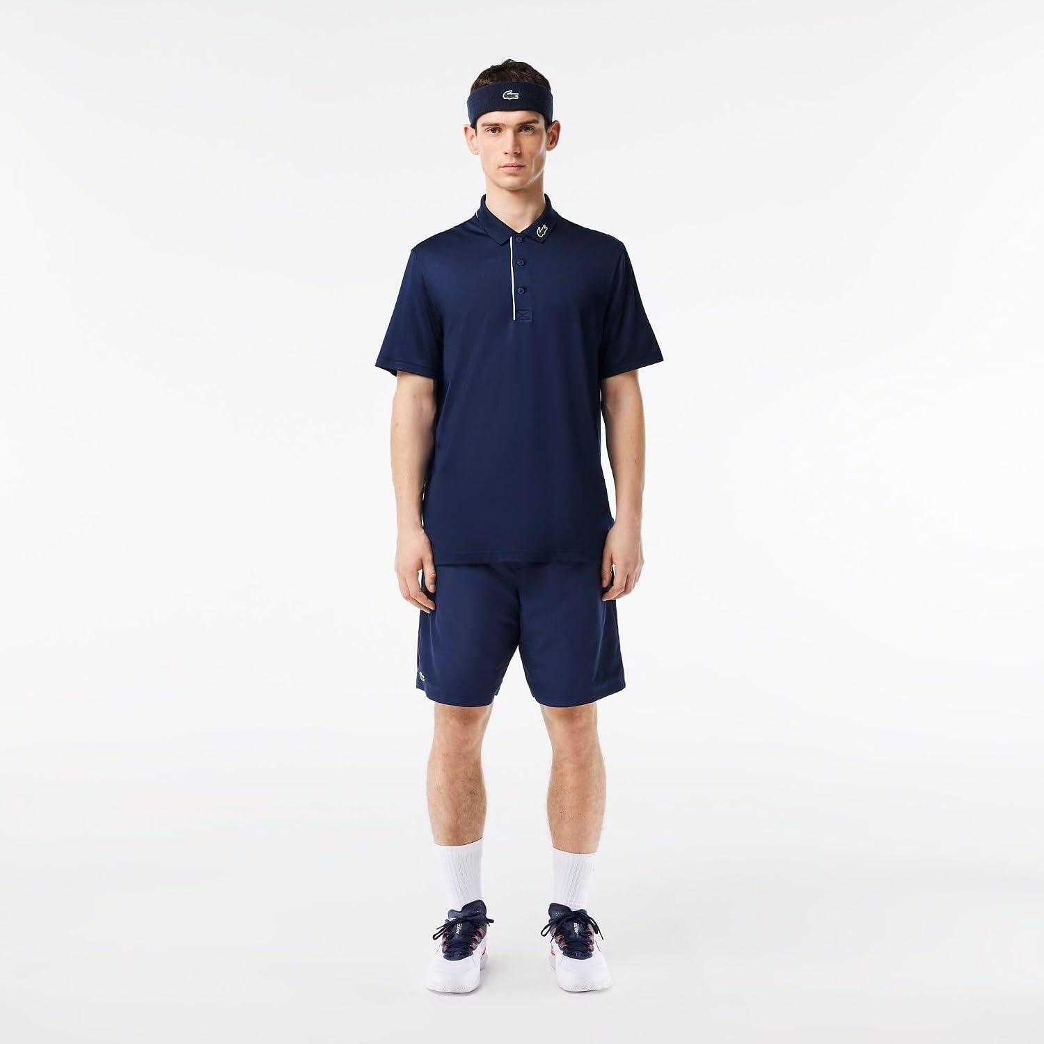 image:imageLacoste Unisex Bouclette Jersey Tennis Headband One Size Navy Blue