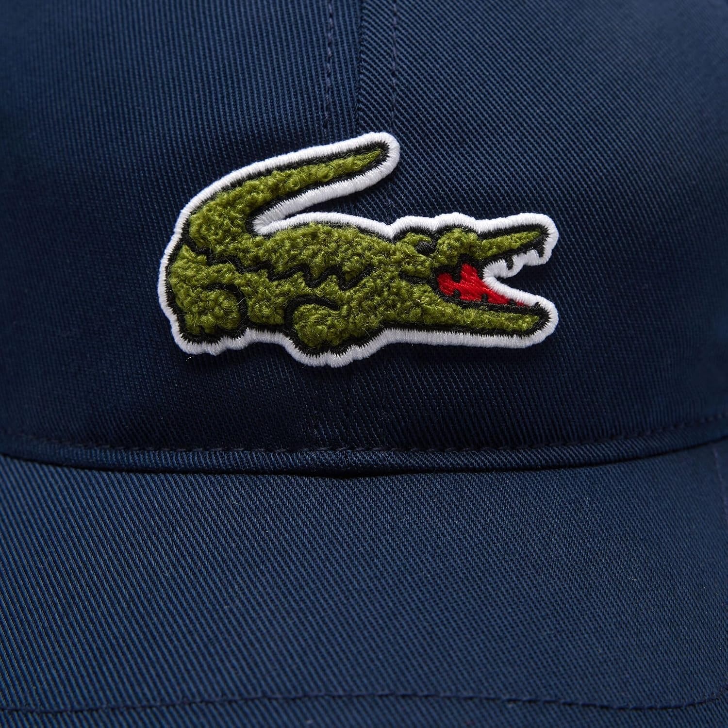 image:imageLacoste Unisex Contrast Strap and Oversized Crocodile Cotton CapNavy