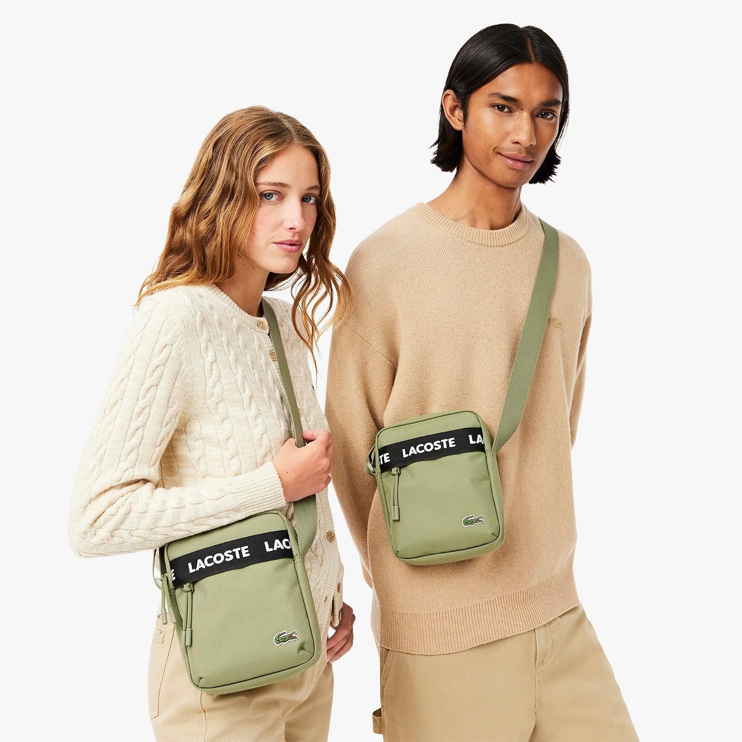 image:imageLacoste Unisex Neocroc Seasonal Crossbody BagArmy Green