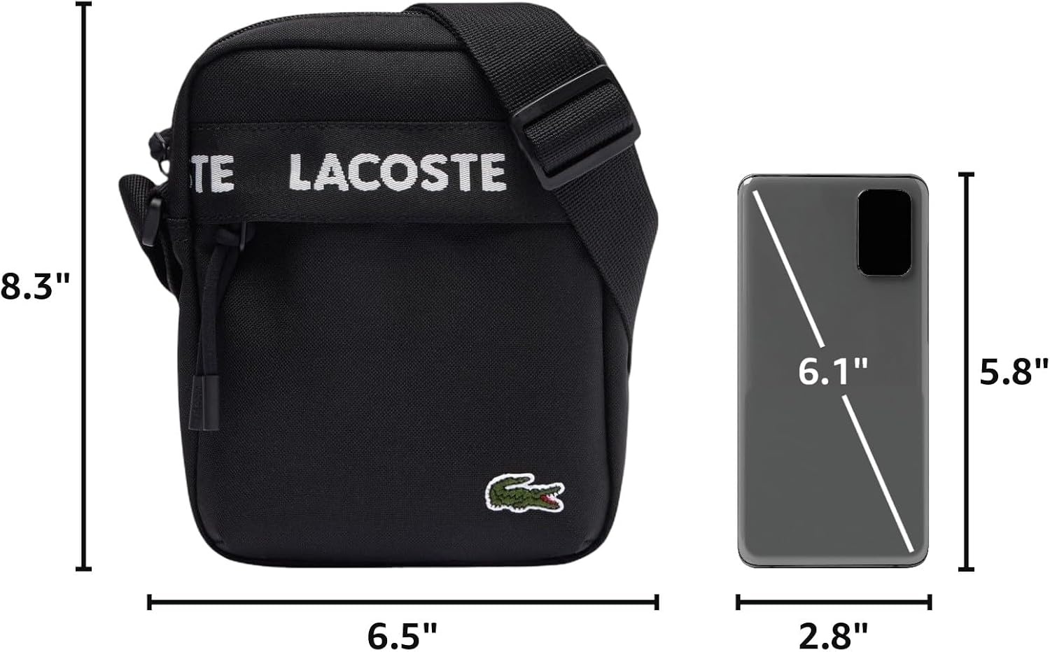 image:imageLacoste Unisex Neocroc Seasonal Crossbody BagTape Black