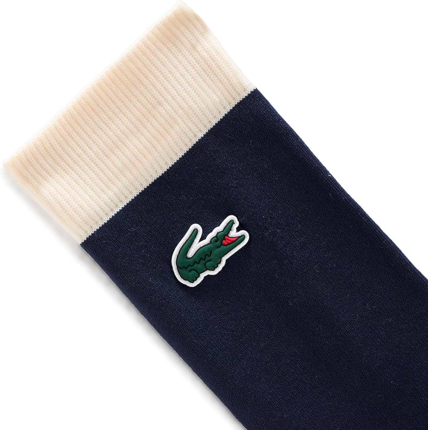 image:imageLacoste Unisex Woven Colorful High Ankle SocksYellow Navy Blue Green