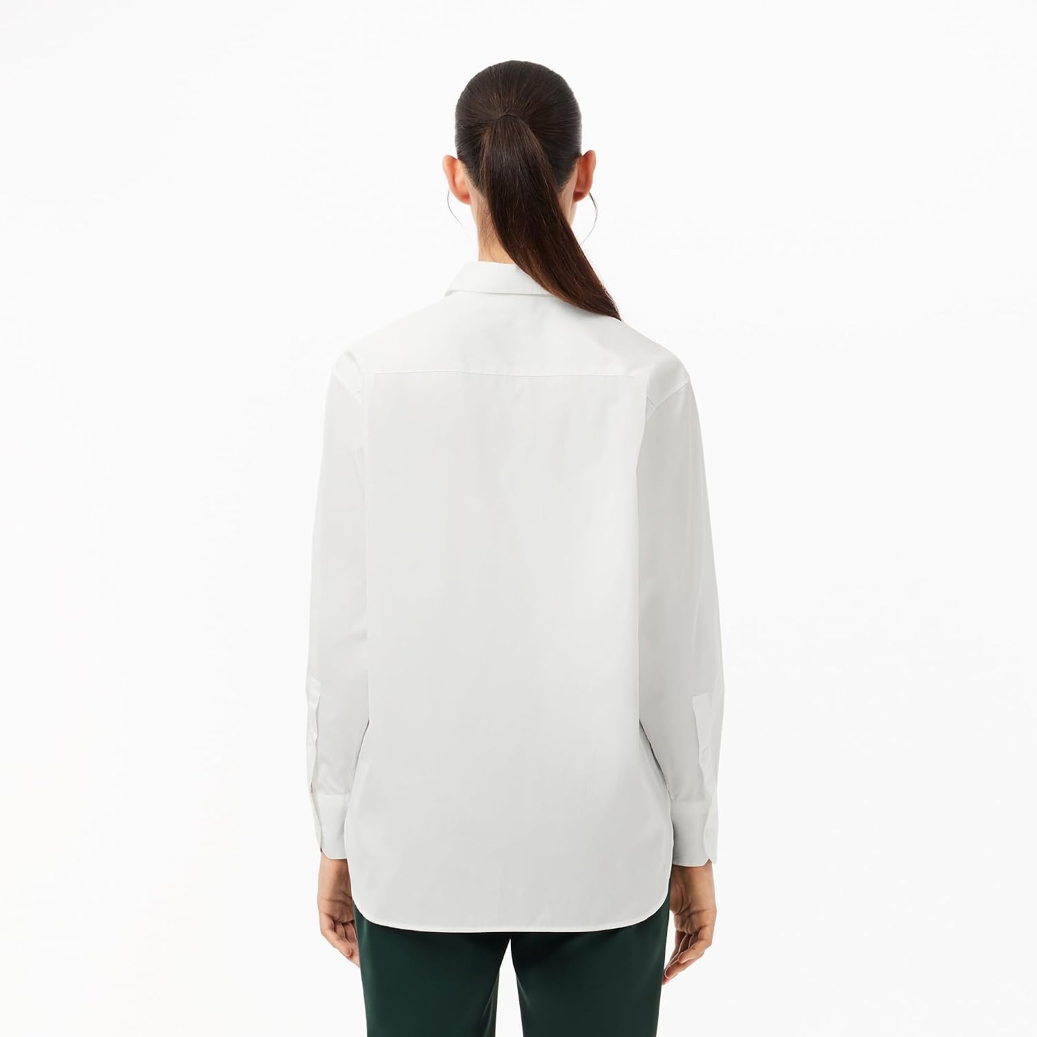 image:imageLacoste Womens Core Collection Oversized Fit Long Sleeve Solid ShirtFlour
