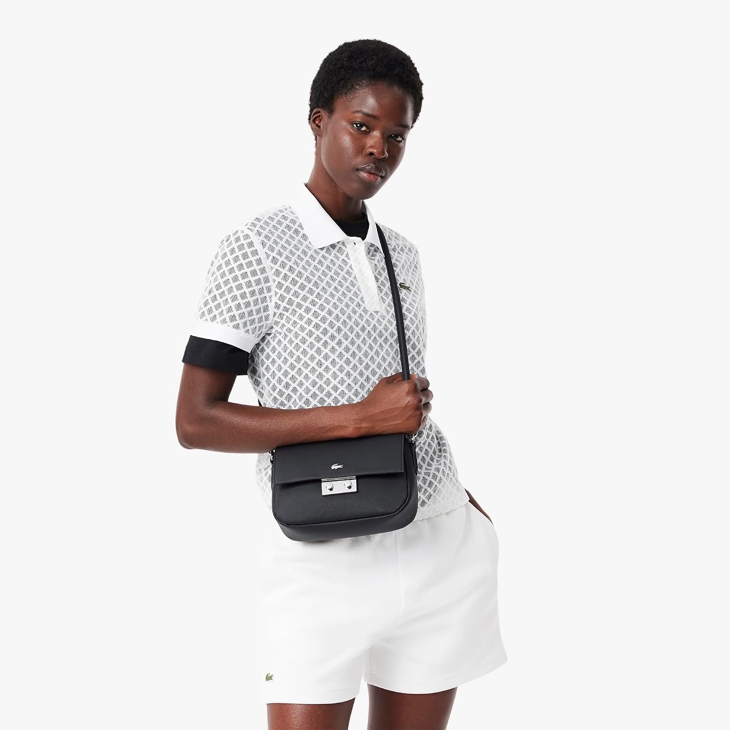 image:imageLacoste Womens Daily City Flap Close Crossbody BagBlack