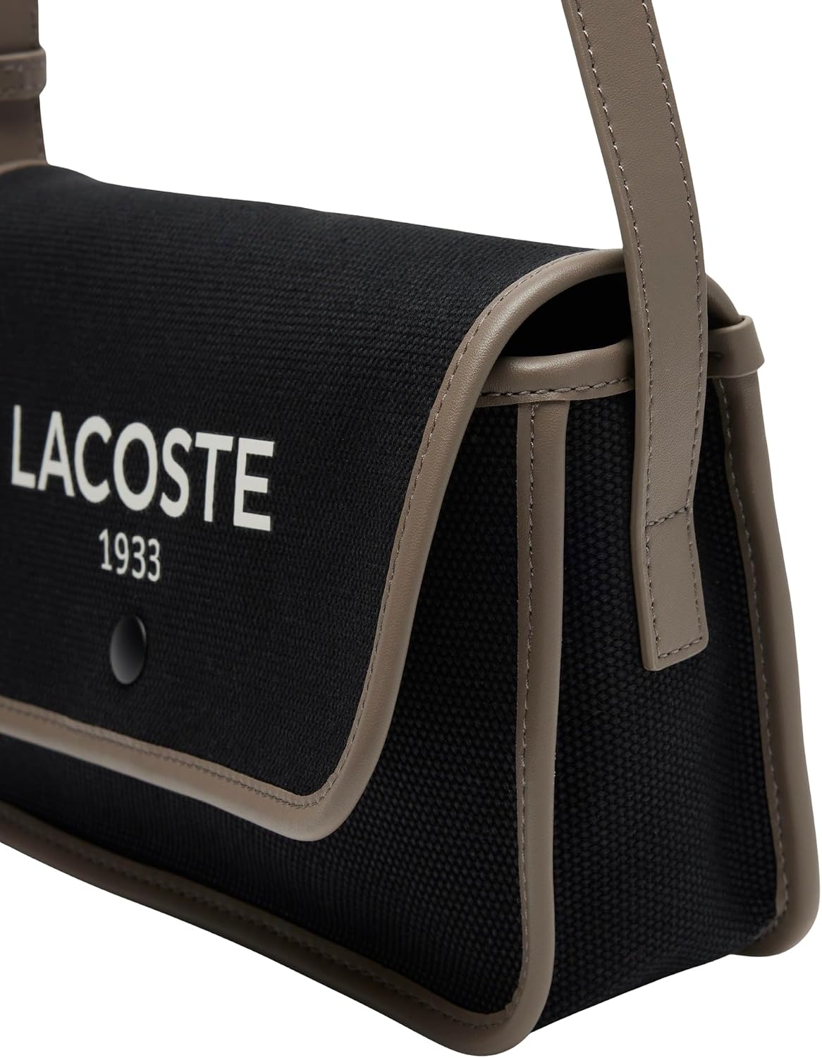 image:imageLacoste Womens Heritage Canvas Flap Close Bag Noir Morel One Size