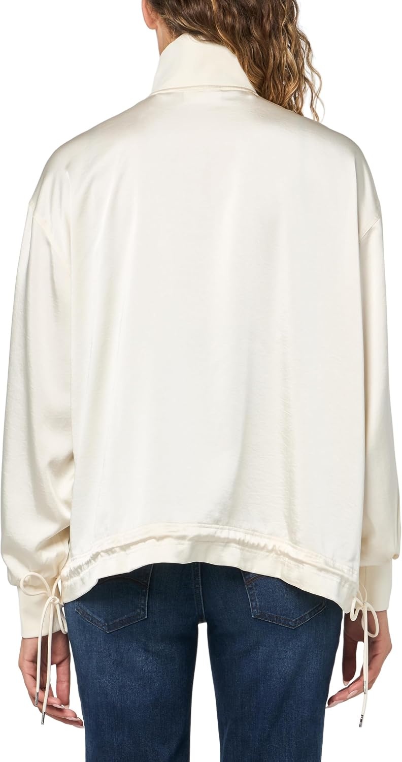 image:imageLacoste Womens High Zipped Neck Oversized Popover JacketOffwhite