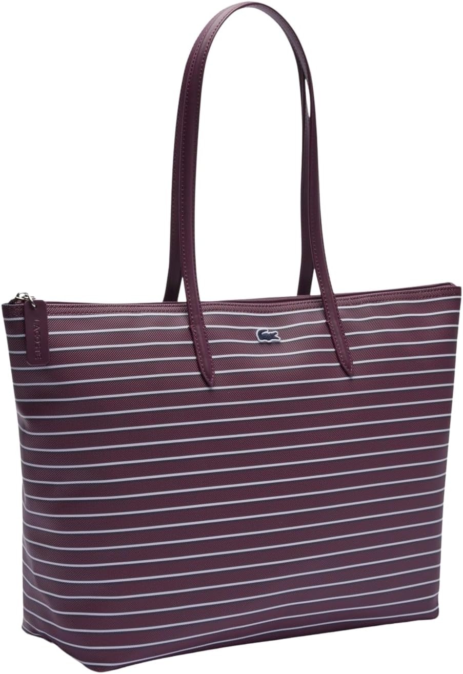 image:imageLacoste Womens Large Shopping Bag Winetasting White Stripes One Size