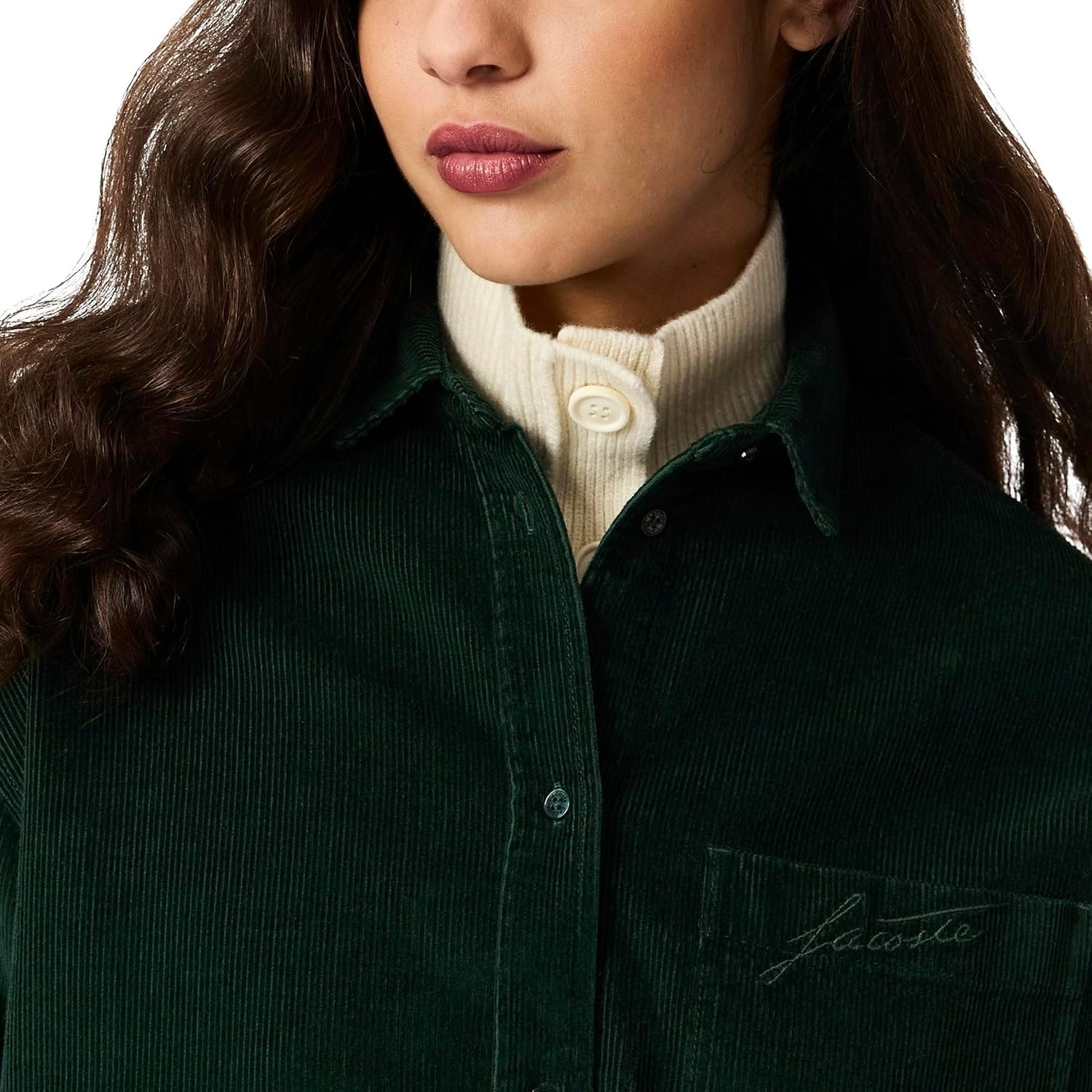 image:imageLacoste Womens Oversize Velour Woven ShirtSinople