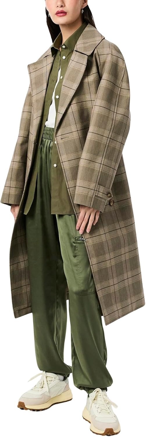 image:imageLacoste Womens Oversized Cotton Poplin ShirtOlive