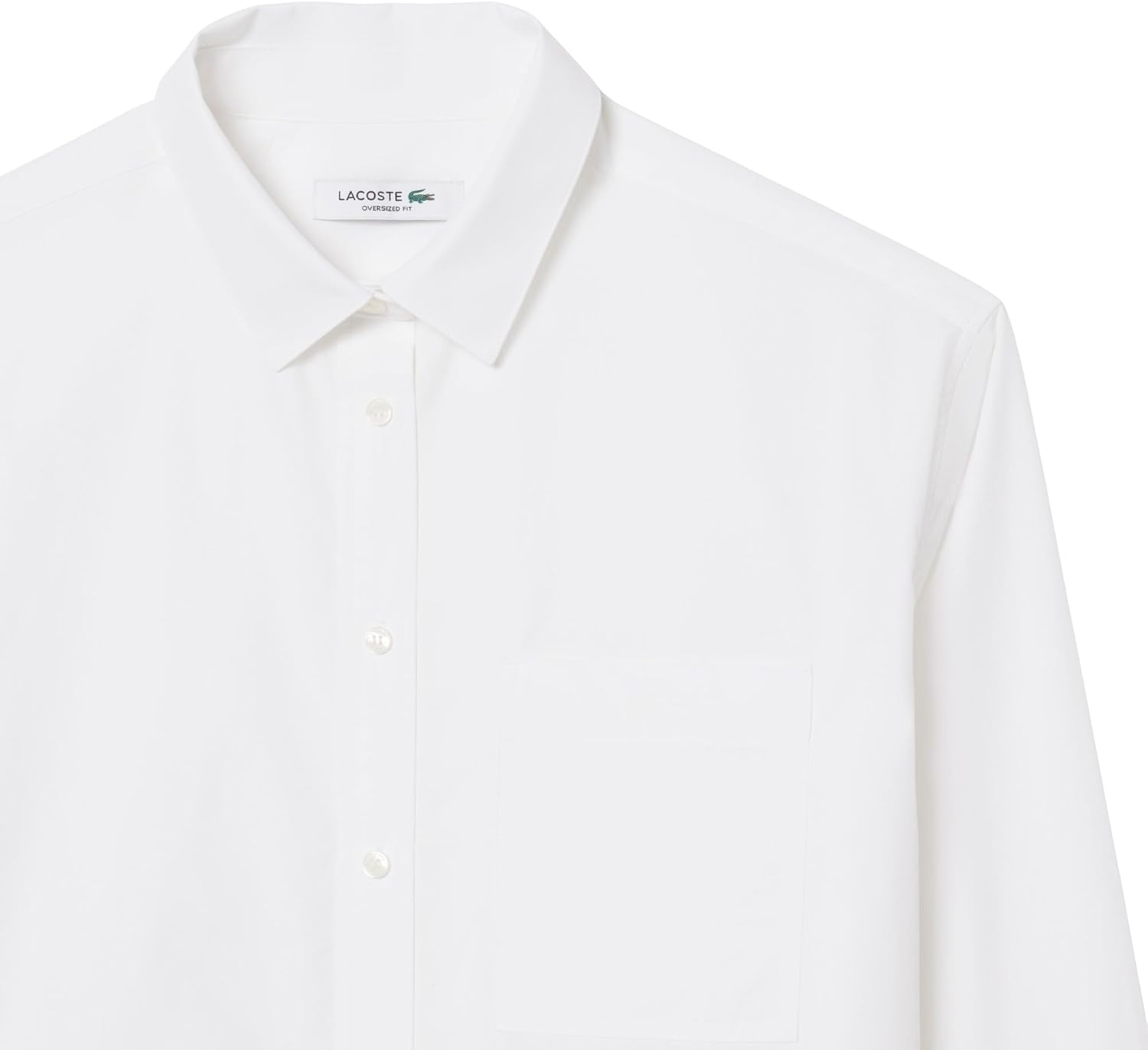 image:imageLacoste Womens Oversized Cotton Poplin ShirtWhite