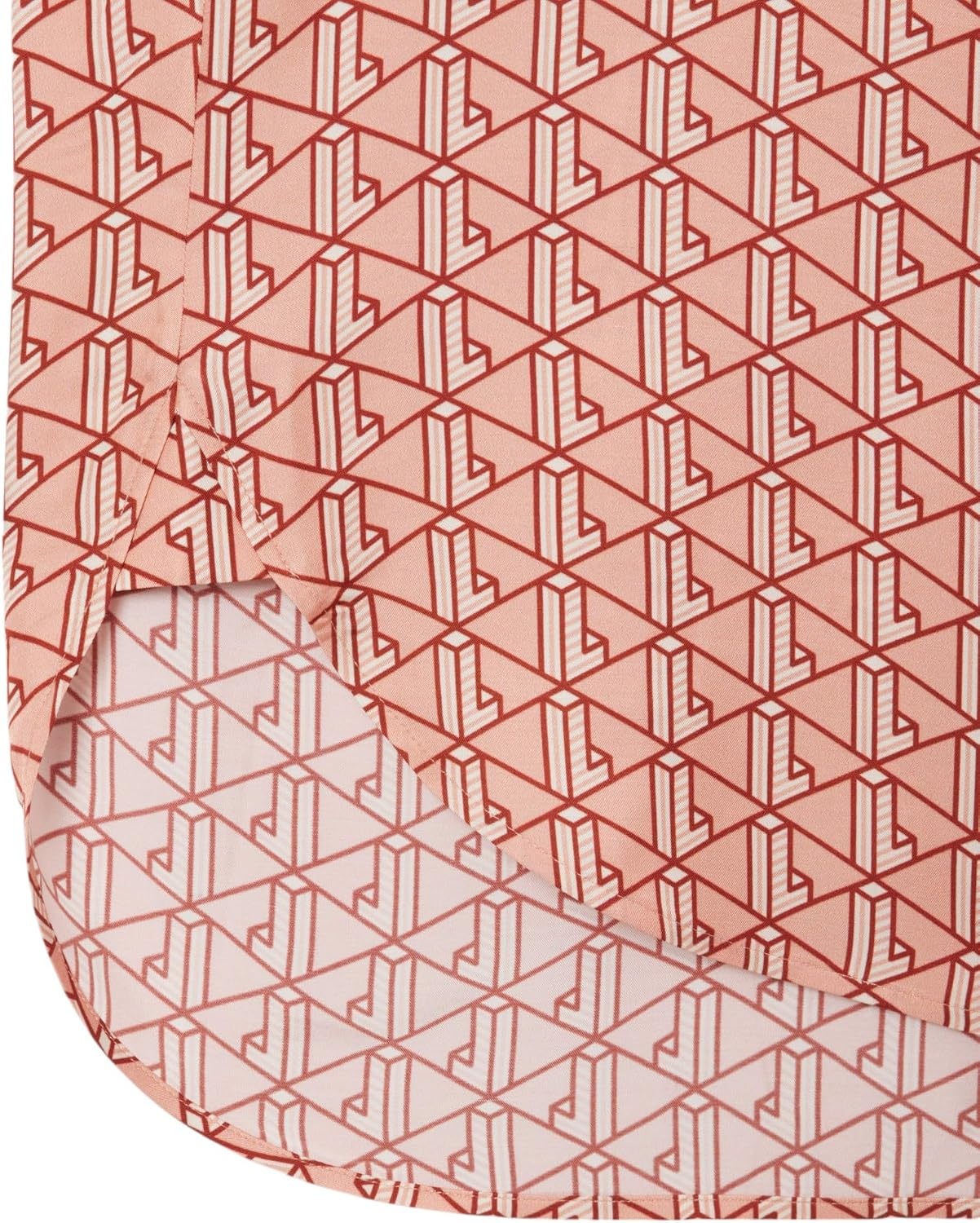 image:imageLacoste Womens Oversized Monogram Print ShirtLatteWhiteRed