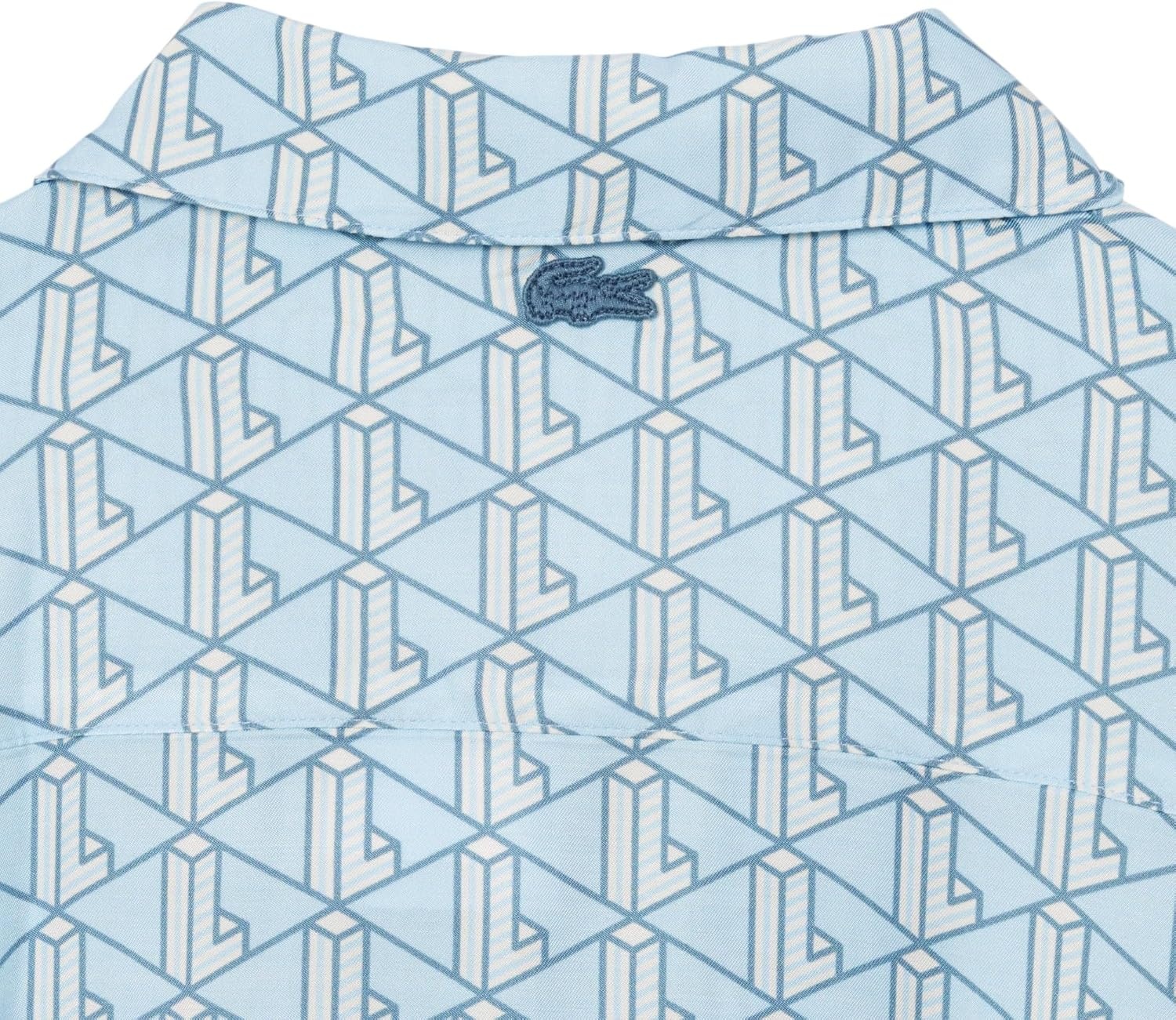 image:imageLacoste Womens Oversized Monogram Print ShirtTranquil BlueWhite