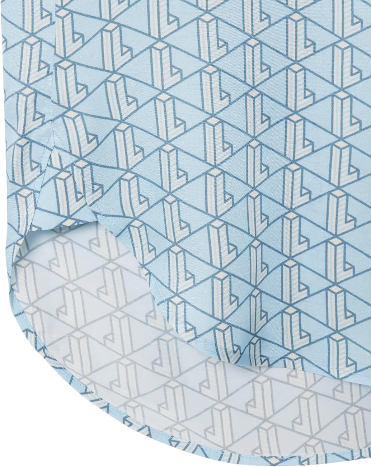 image:imageLacoste Womens Oversized Monogram Print ShirtTranquil BlueWhite