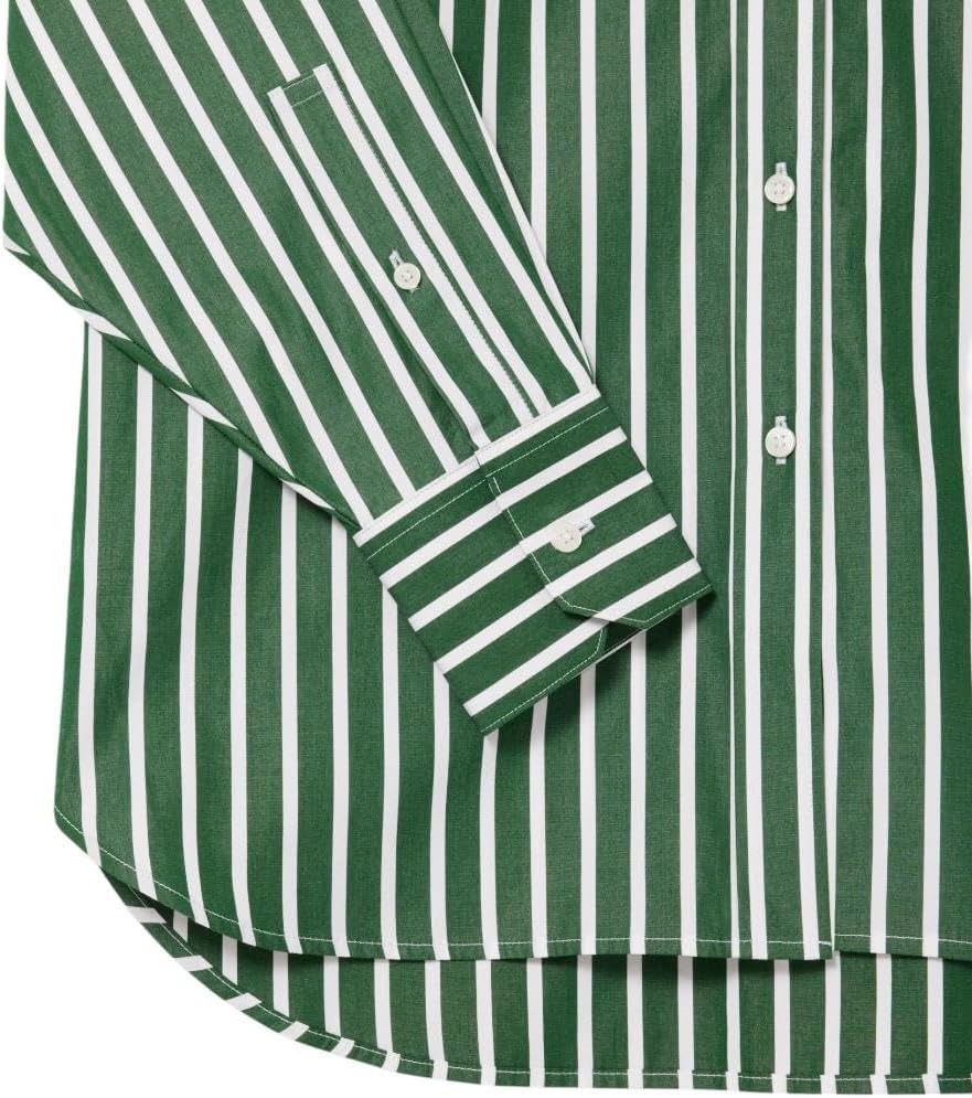 image:imageLacoste Womens Oversized Popeline Long Sleeve ShirtGreenWhite