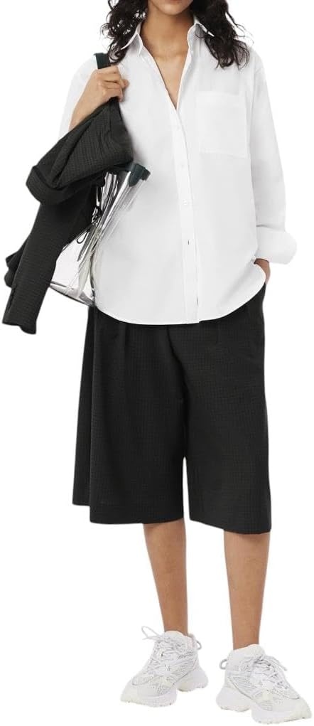 image:imageLacoste Womens Oversized Popeline Long Sleeve ShirtWhite