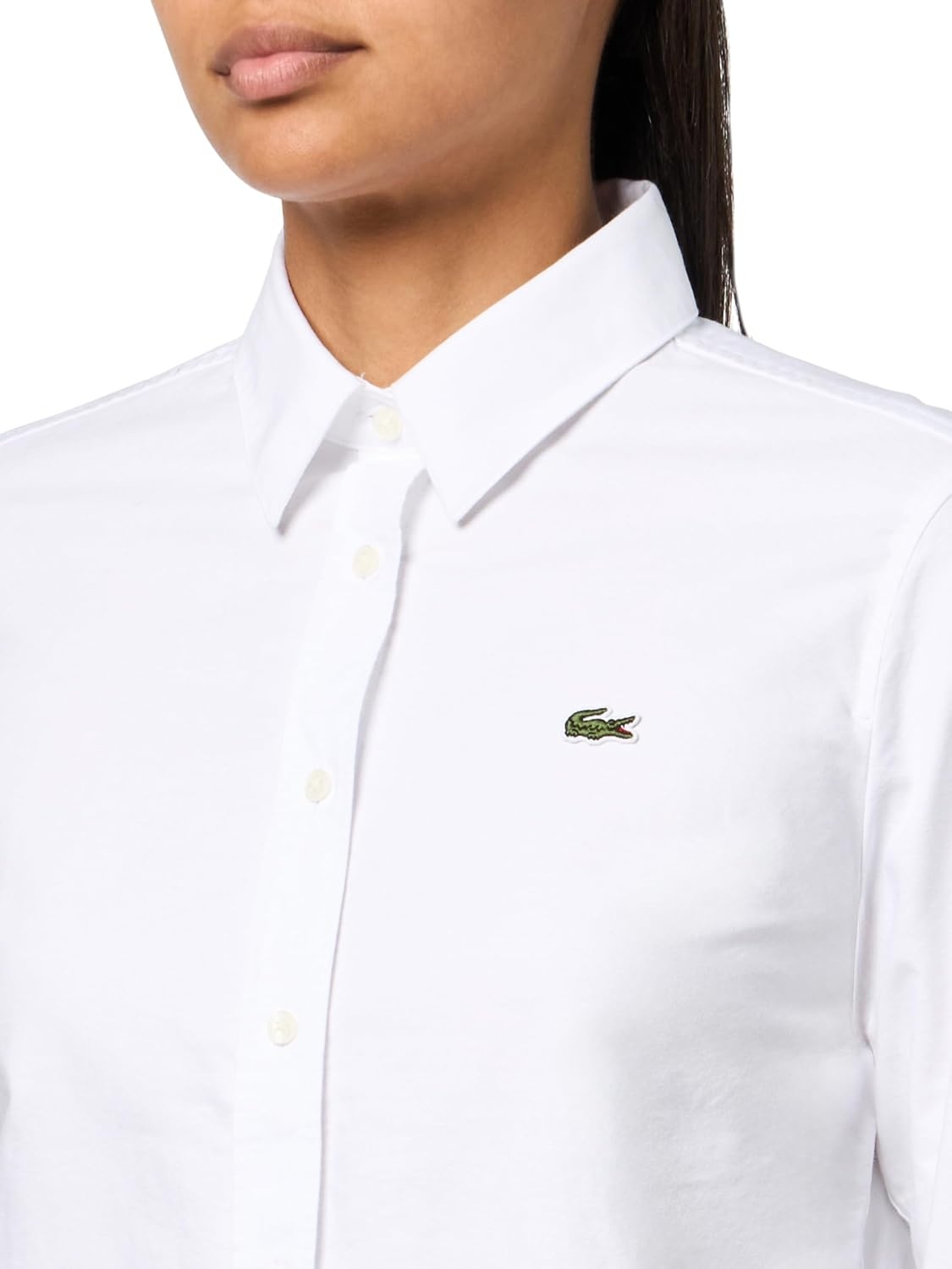 image:imageLacoste Womens Regular Fit Cotton Oxford ShirtWhite